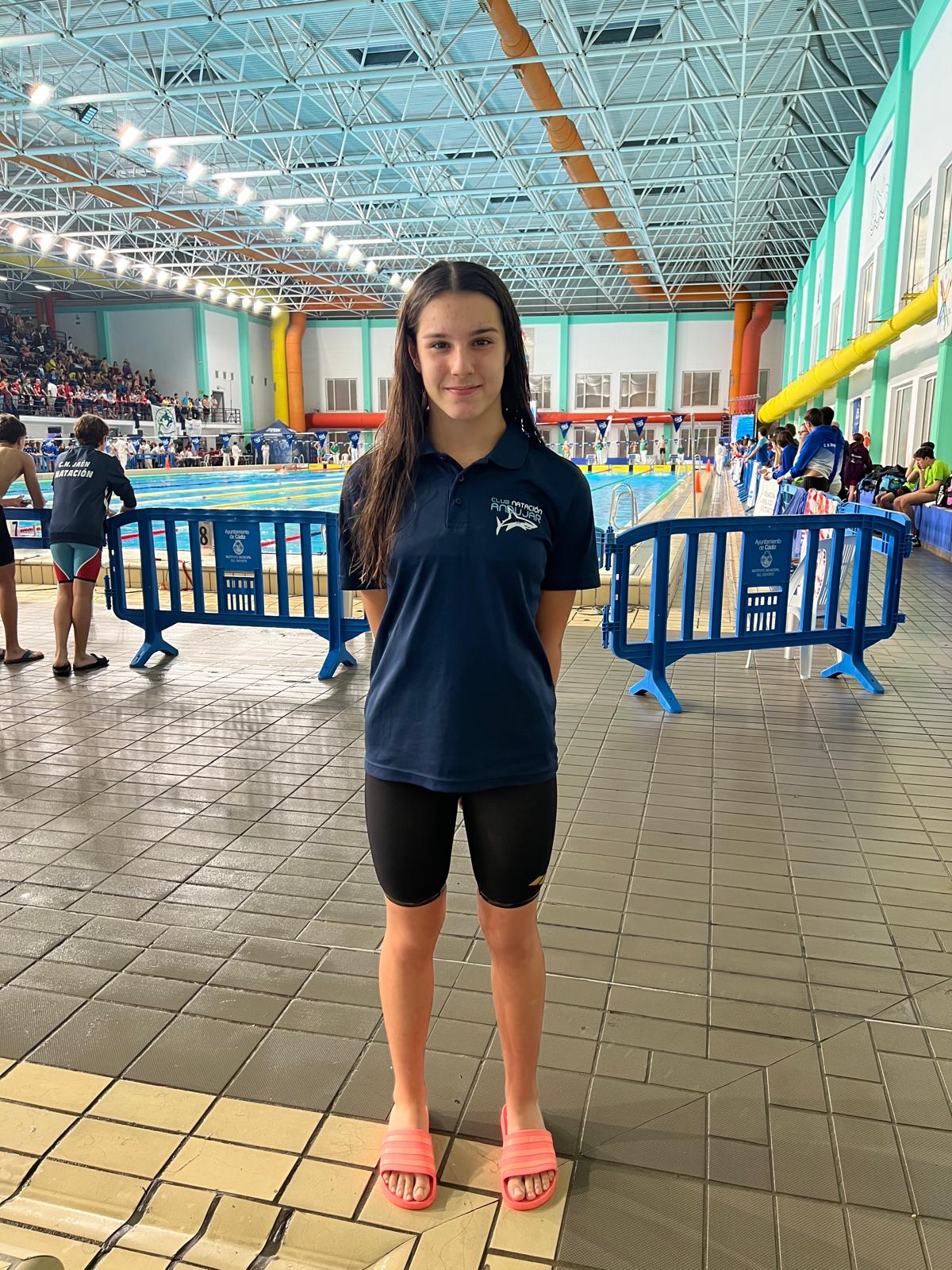 Imagen de Leonor de la Rosa séptima de Andalucía en natación 50 libres